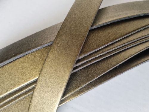 Pack of 10 Leather Straps/Collars/Choker Blanks with Holes 24 x 1 (Khaki Metallic)